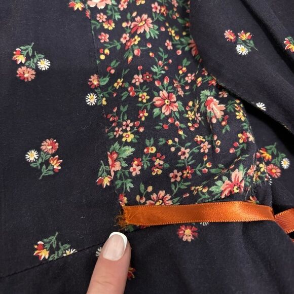 Gunne Sax Calico Dress Renaissance Fair Dress With Pockets Vintage 70s - Picture 9 of 17